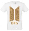 Men's T-Shirt BTS gold logo White фото