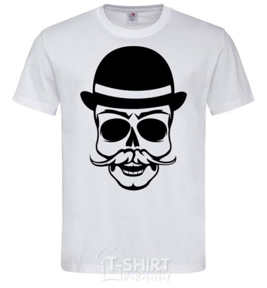 Men's T-Shirt Skull gentelmen White фото