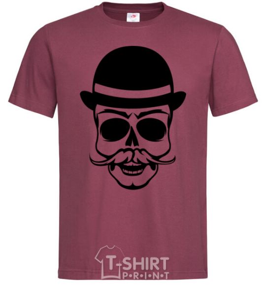 Men's T-Shirt Skull gentelmen burgundy фото