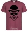 Men's T-Shirt Skull gentelmen burgundy фото
