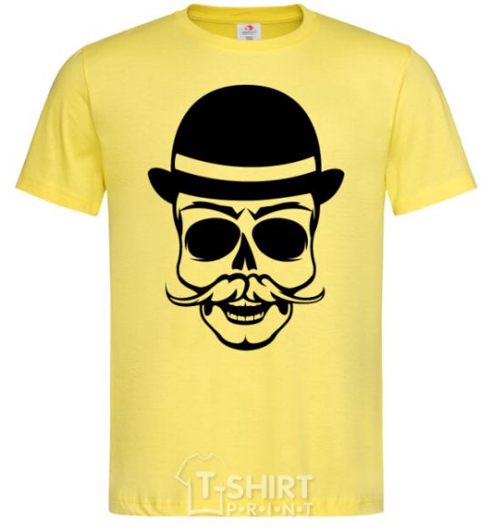 Мужская футболка Skull gentelmen Лимонный фото