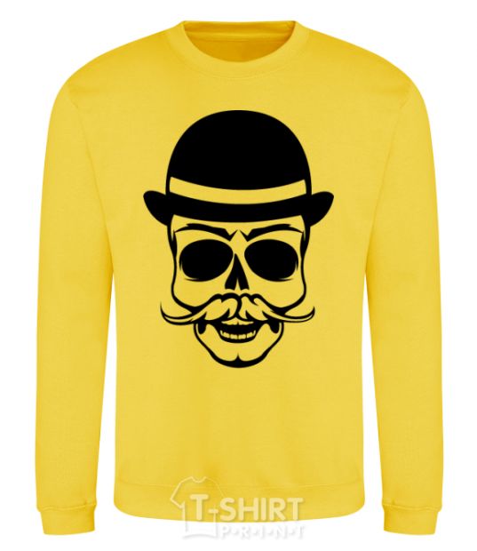 Sweatshirt Skull gentelmen yellow фото