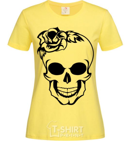 Women's T-shirt Skull lady cornsilk фото