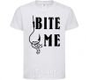 Kids T-shirt Bite me worm White фото