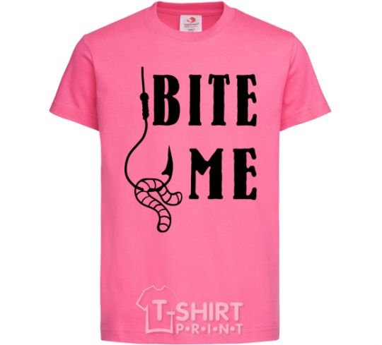 Kids T-shirt Bite me worm heliconia фото