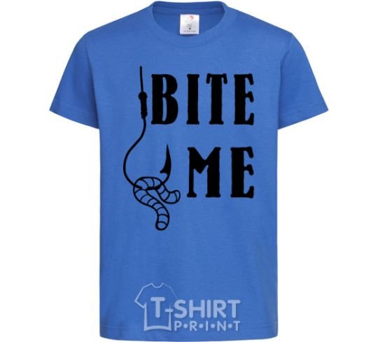 Kids T-shirt Bite me worm royal-blue фото