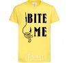 Kids T-shirt Bite me worm cornsilk фото