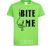 Kids T-shirt Bite me worm orchid-green фото