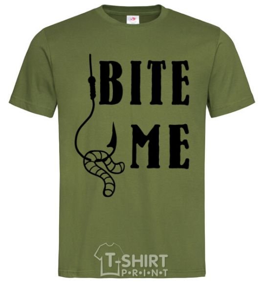 Men's T-Shirt Bite me worm millennial-khaki фото