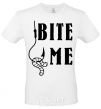 Men's T-Shirt Bite me worm White фото