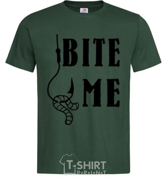 Men's T-Shirt Bite me worm bottle-green фото