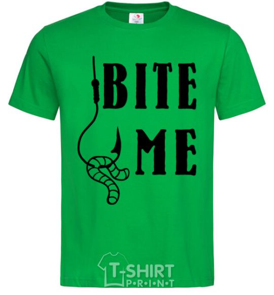 Men's T-Shirt Bite me worm kelly-green фото