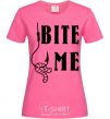 Женская футболка Bite me worm Ярко-розовый фото