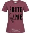 Женская футболка Bite me worm Бордовый фото