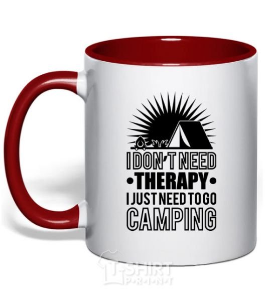 Mug with a colored handle I don't need therapy red фото