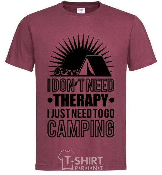 Men's T-Shirt I don't need therapy burgundy фото