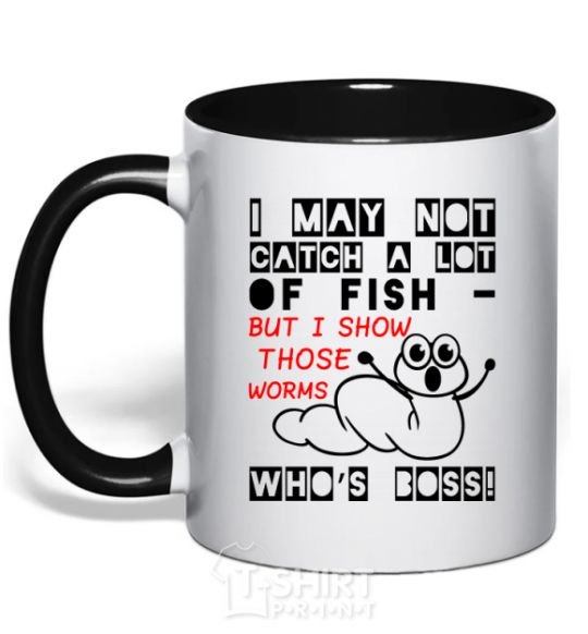 Mug with a colored handle But i show those worms black фото