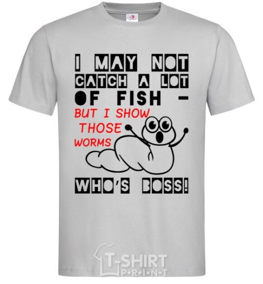 Men's T-Shirt But i show those worms grey фото