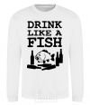 Свитшот Drink like a fish black Белый фото