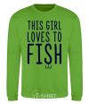 Sweatshirt This girl loves to fish orchid-green фото