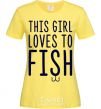 Женская футболка This girl loves to fish Лимонный фото