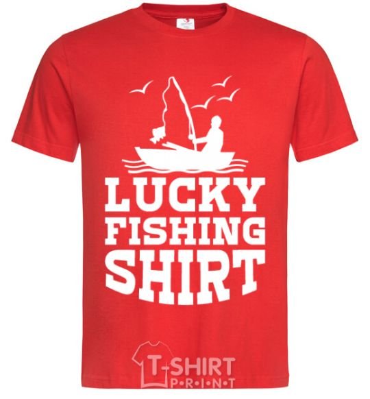 Мужская футболка Lucky fishing shirt Красный фото