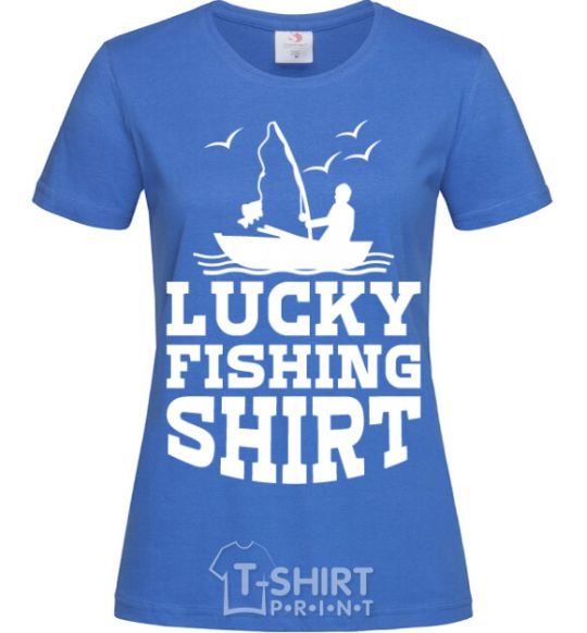 Women's T-shirt Lucky fishing shirt royal-blue фото