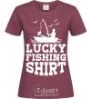 Women's T-shirt Lucky fishing shirt burgundy фото