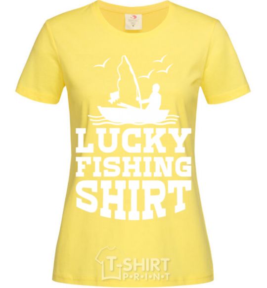 Women's T-shirt Lucky fishing shirt cornsilk фото