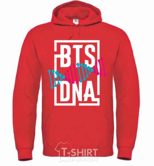 Мужская толстовка (худи) BTS DNA Ярко-красный фото
