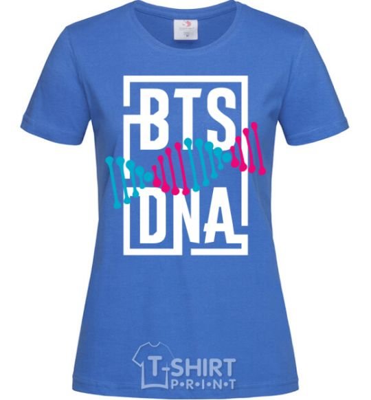 Women's T-shirt BTS DNA royal-blue фото