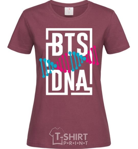 Women's T-shirt BTS DNA burgundy фото