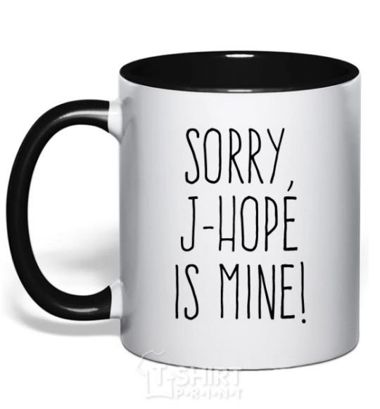 Mug with a colored handle Sorry J-Hope is mine black фото