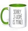 Mug with a colored handle Sorry J-Hope is mine kelly-green фото