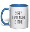 Чашка с цветной ручкой Sorry Rapmonster is mine Ярко-синий фото
