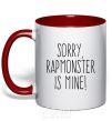 Mug with a colored handle Sorry Rapmonster is mine red фото