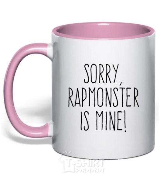 Чашка с цветной ручкой Sorry Rapmonster is mine Нежно розовый фото