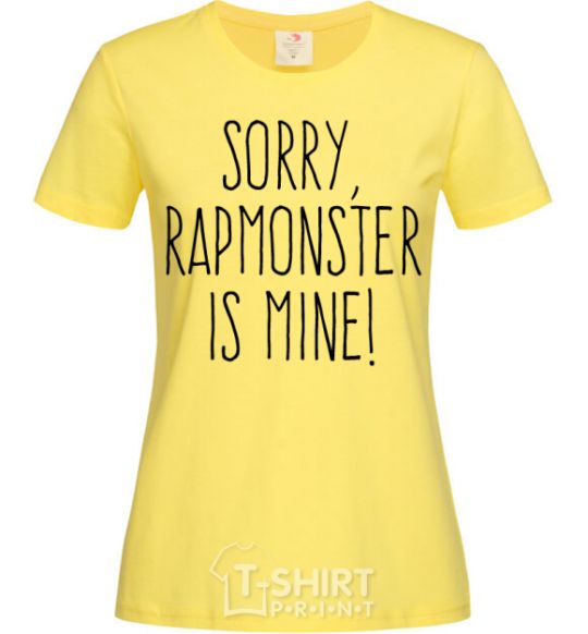 Women's T-shirt Sorry Rapmonster is mine cornsilk фото