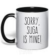 Mug with a colored handle Sorry Suga is mine black фото