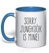 Чашка с цветной ручкой Sorry Jungkook is mine Ярко-синий фото