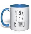 Mug with a colored handle Sorry Jimin is mine royal-blue фото