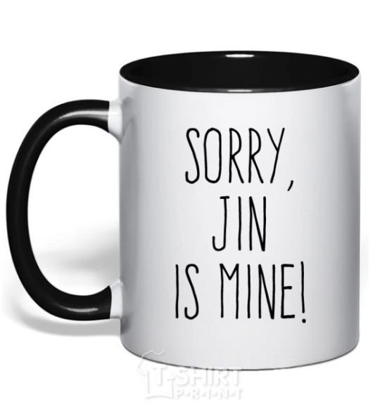 Чашка с цветной ручкой Sorry Jin is mine Черный фото