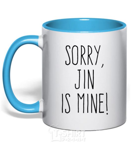 Чашка с цветной ручкой Sorry Jin is mine Голубой фото