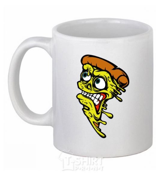 Ceramic mug Scary pizza White фото