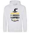 Men`s hoodie I need coffee to focus sport-grey фото