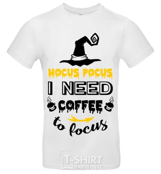 Men's T-Shirt I need coffee to focus White фото