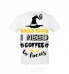 Men's T-Shirt I need coffee to focus White фото