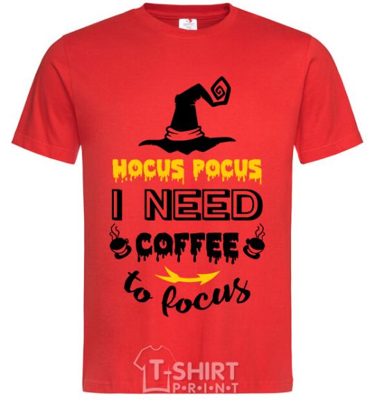 Men's T-Shirt I need coffee to focus red фото