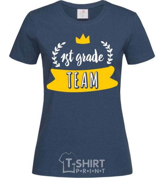 Women's T-shirt First grade team navy-blue фото