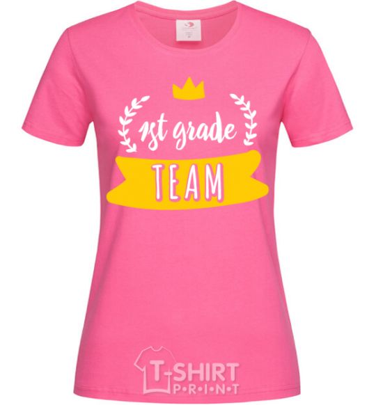 Женская футболка First grade team Ярко-розовый фото